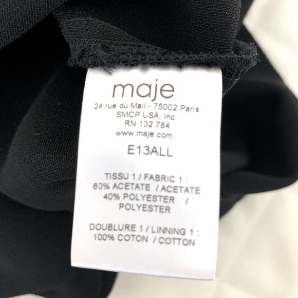 Maje black mini dress with wide straps and sexy cut-out at its back Maje Size XS - Picture 11 of 16